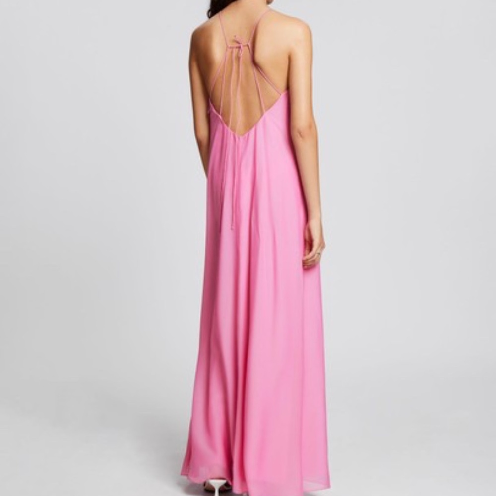 & Other Stories Open-Back Strappy Halterneck Dress in Pink
